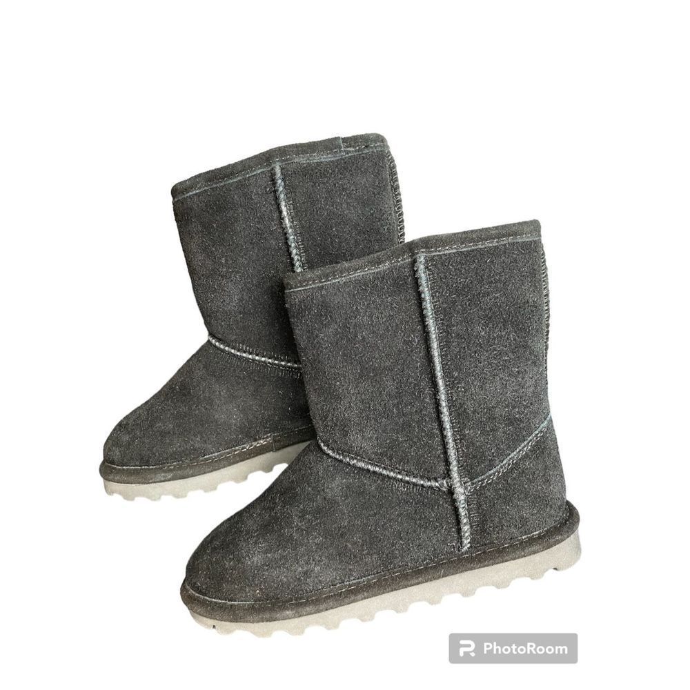 BearPaw Black Boots Wool Sheep Boots Size 1 EXCELLENT CONDITION